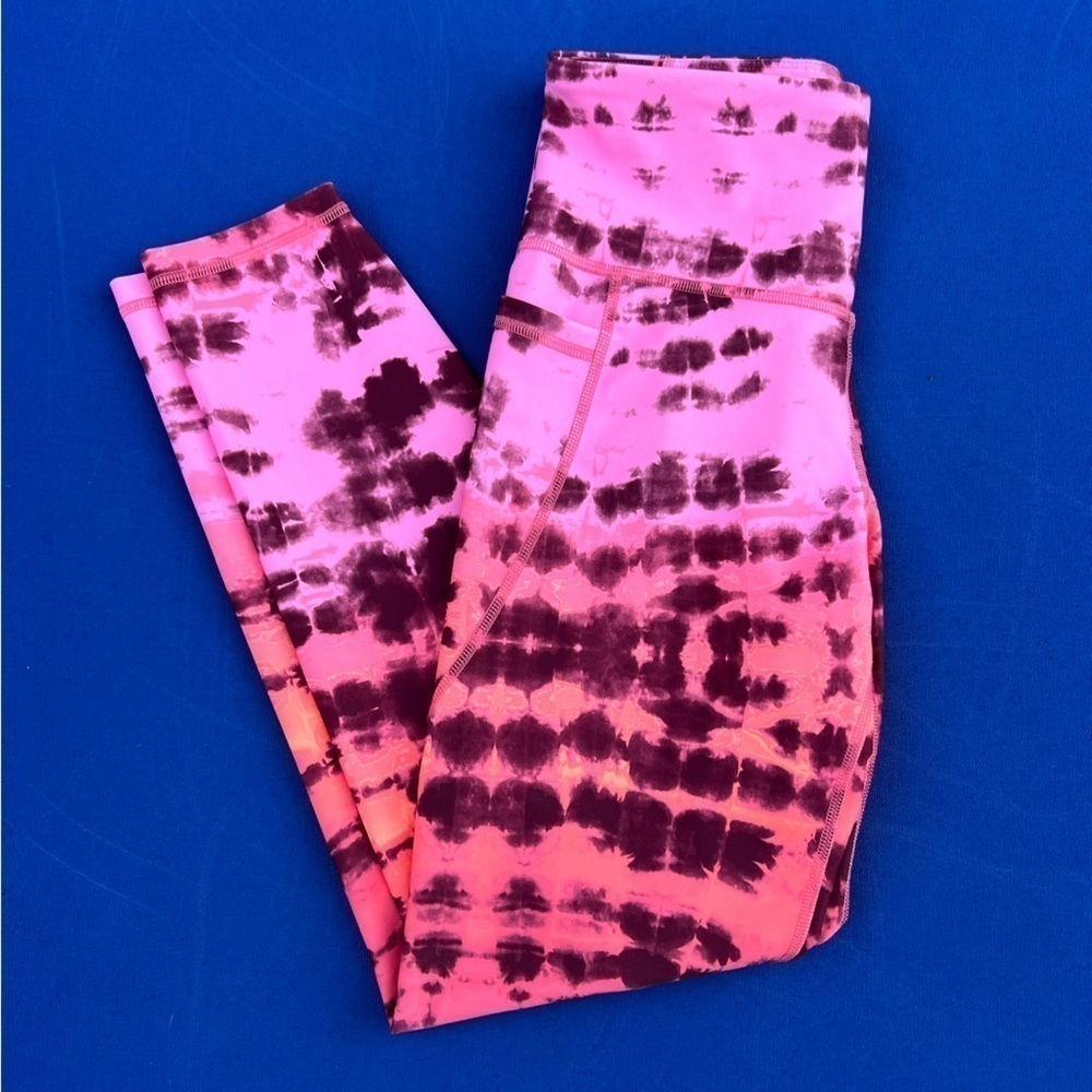 Old Navy Tie Dye Pink, Orange and Maroon Athletic Leggings